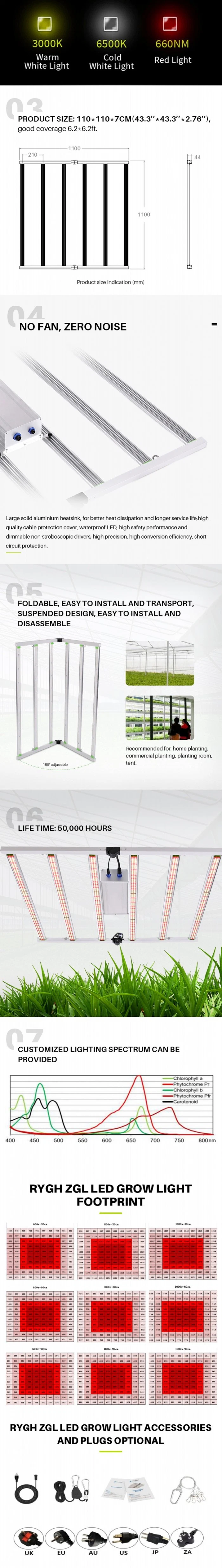 Full Spectrum+660nm High Yield Linkable Vertical Top LED Grow Light Rygh-Gl8-800W