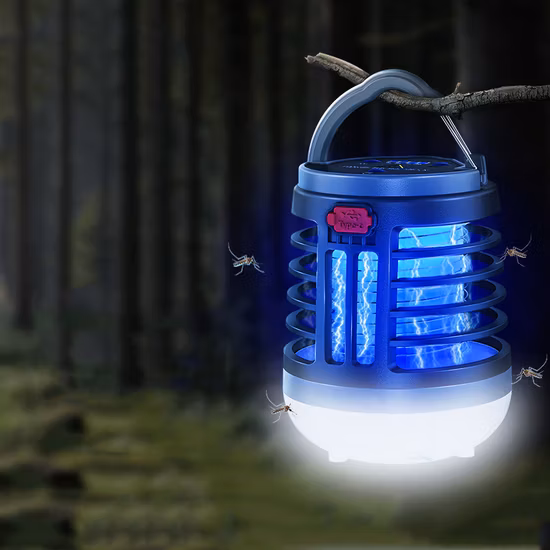 Acampamento ao ar livre pendurado luz assassino de pragas usb choque elétrico led inseto matando mosquito assassino lâmpada com indicação de bateria recarregável